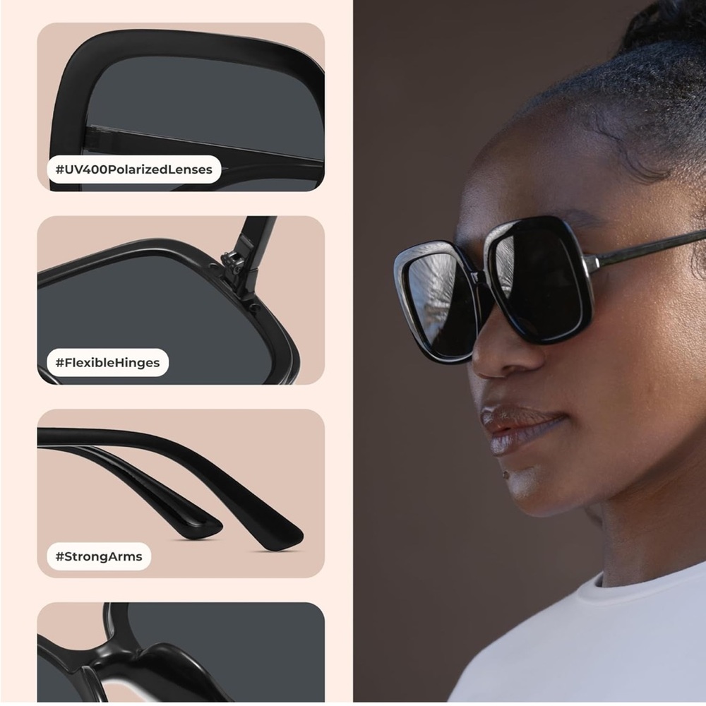 MIYYA Black Square Sunglasses - Picture 3 of 10